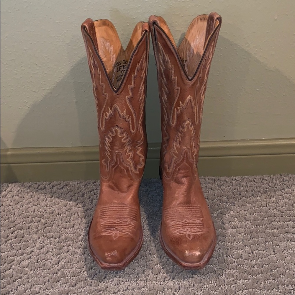 Old West Tan Cowboy Boots (CAVENDERS)